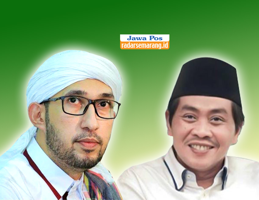Habib Ali Zainal Abidin bin Assegaf (kiri) dan KH. Ahmad Anwar Zahid (kanan).