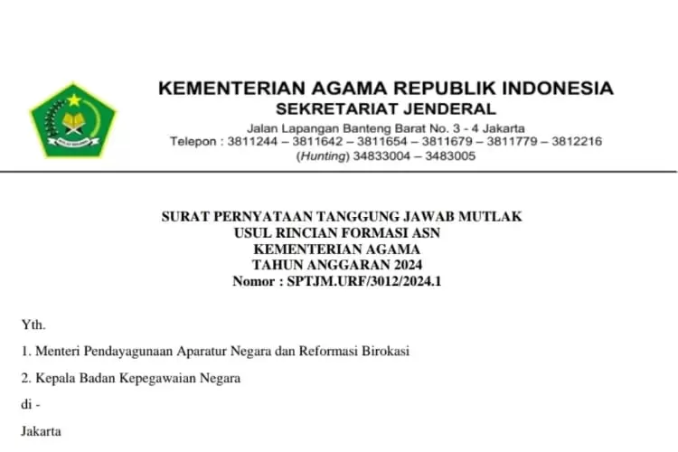 Formasi CPNS Kemenag 2024