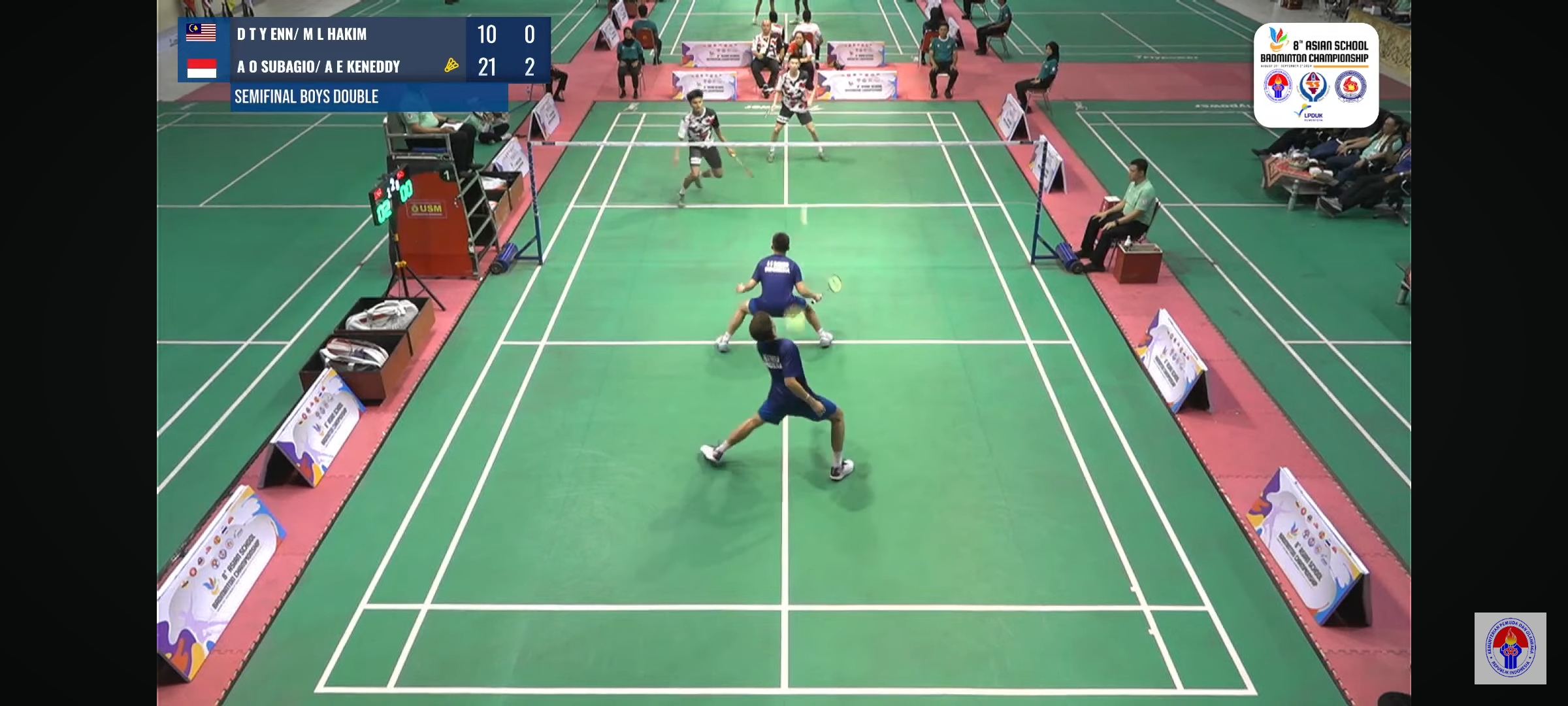 Pasangan Alexius Ongkytama Subagio/Aquino Evano Kennedy Tangka berhadapan dengan perwakilan ganda putra Malaysia Daniel Tan Ying Enn/Muhammad Luqman Hakim Bin Yusof Danel.