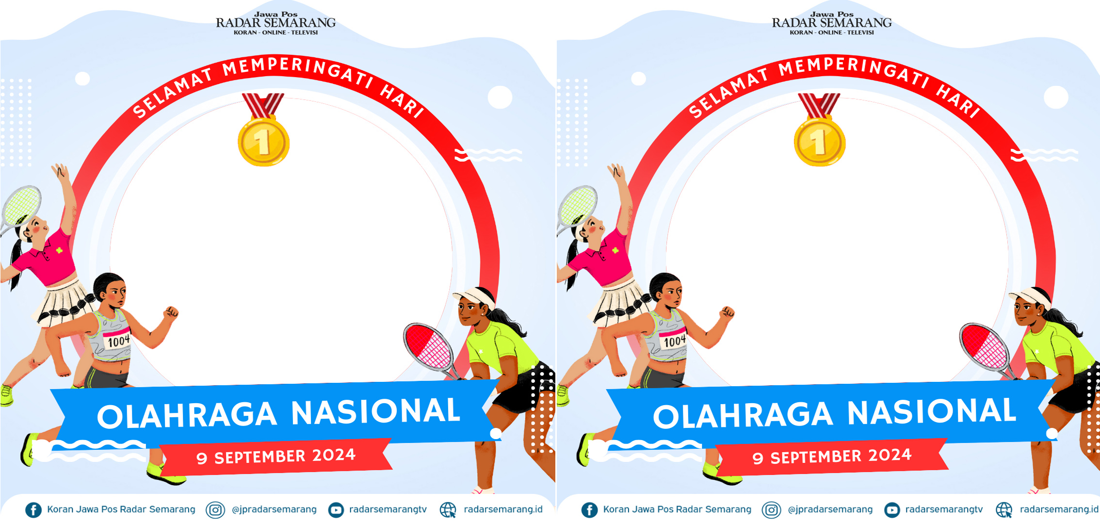 Contoh twibbon Hari Olahraga Nasional 2024.