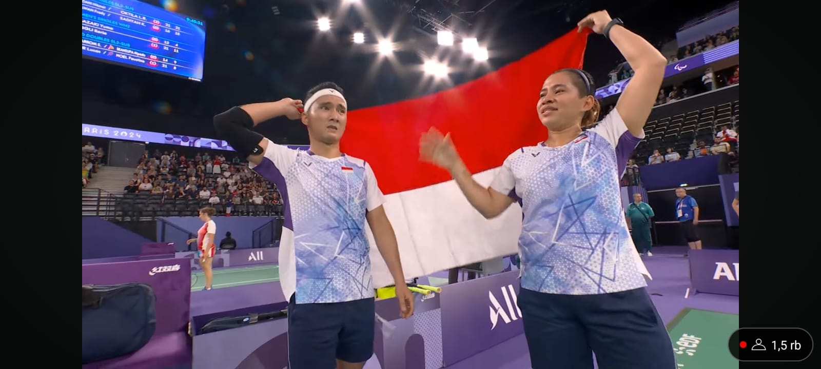Pasangan Hikmat Ramdani/Leani Ratri Oktila usai kalahkan Fredy Setiawan/Khalimatus Sadiyah