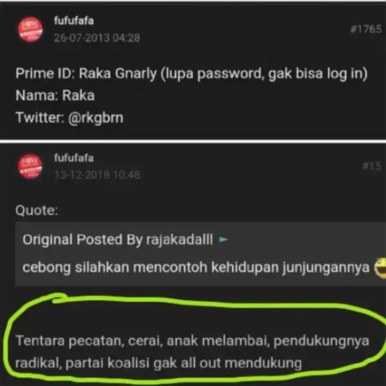 Akun fufufafa.