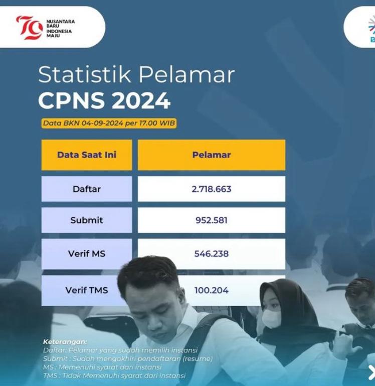 Data statistik pelamar CPNS 2024