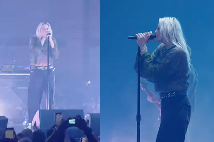Vokalis anyar Linkin Park, Emily Armstrong saat konser mini di Los Angeles, Amerika, Kamis (5/9).
