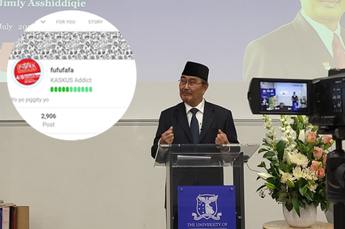 Mantan Ketua MK pertama, Jimly Asshiddiqie meminta publik untuk melupakan isu Fufufafa di media sosial.