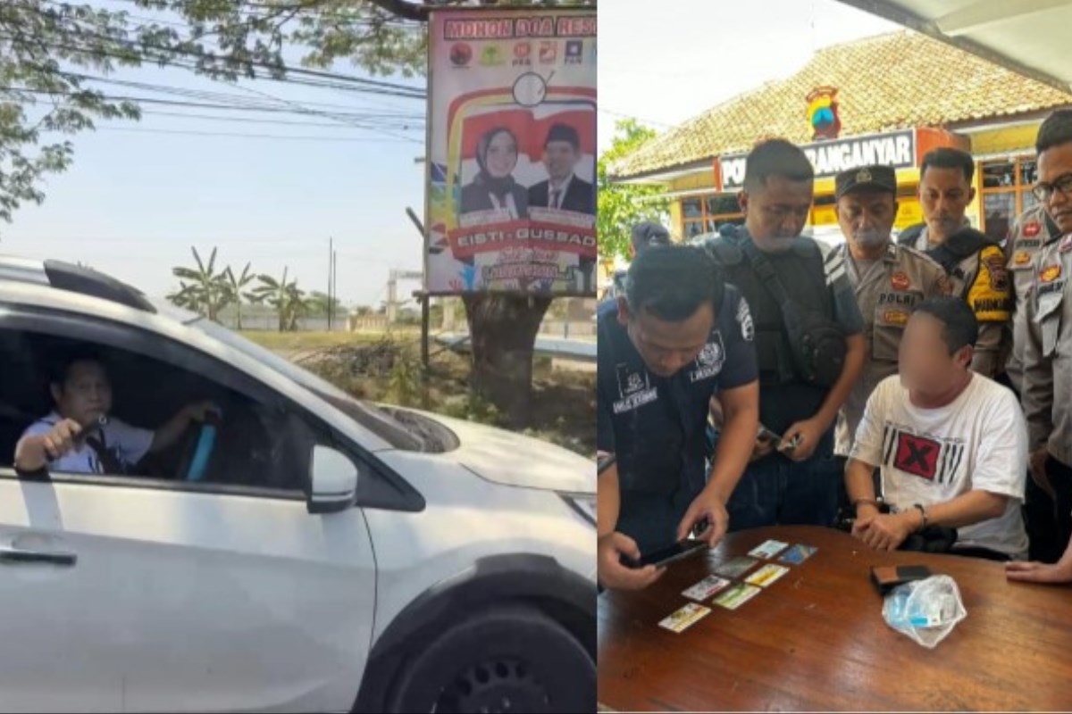Petugas mengamankan pelaku penembakan di jalan raya Pantura Trengguli Wonosalam di Mapolres Demak. (Wahibpribadi)