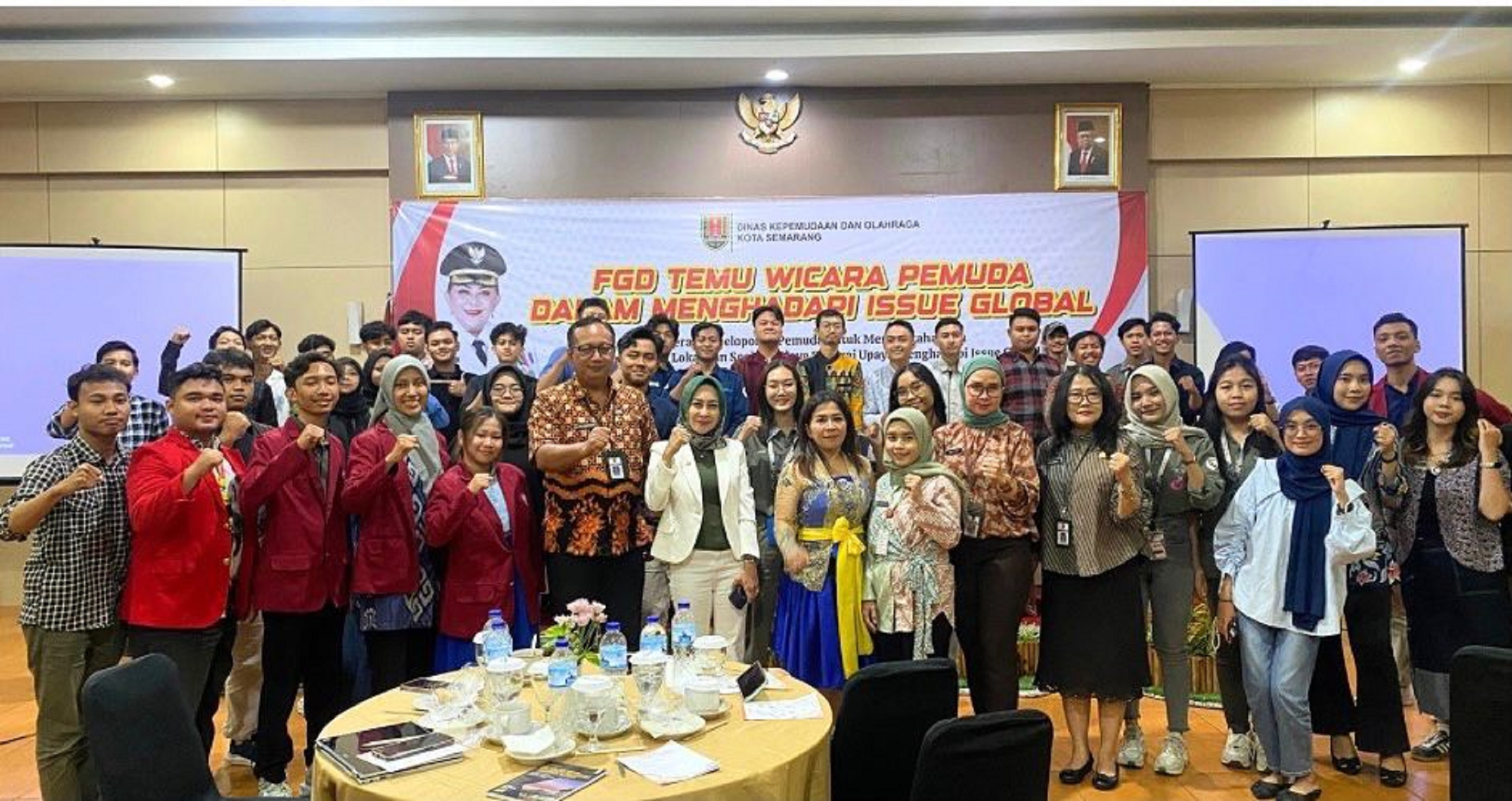 KEGIATAN POSITIF : Dispora Kota Semarang, menggelar FGD untuk mengajak generasi muda terhindar dari kegiatan negative.