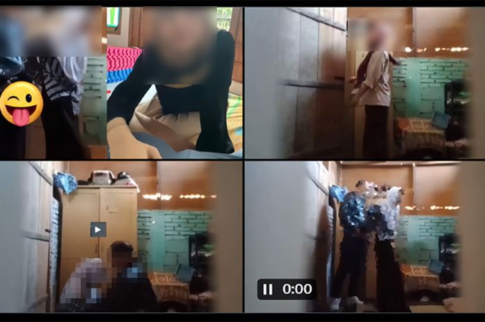 Tangkapan layar video hot guru dan murid di Gorontalo beredar viral di media sosial.