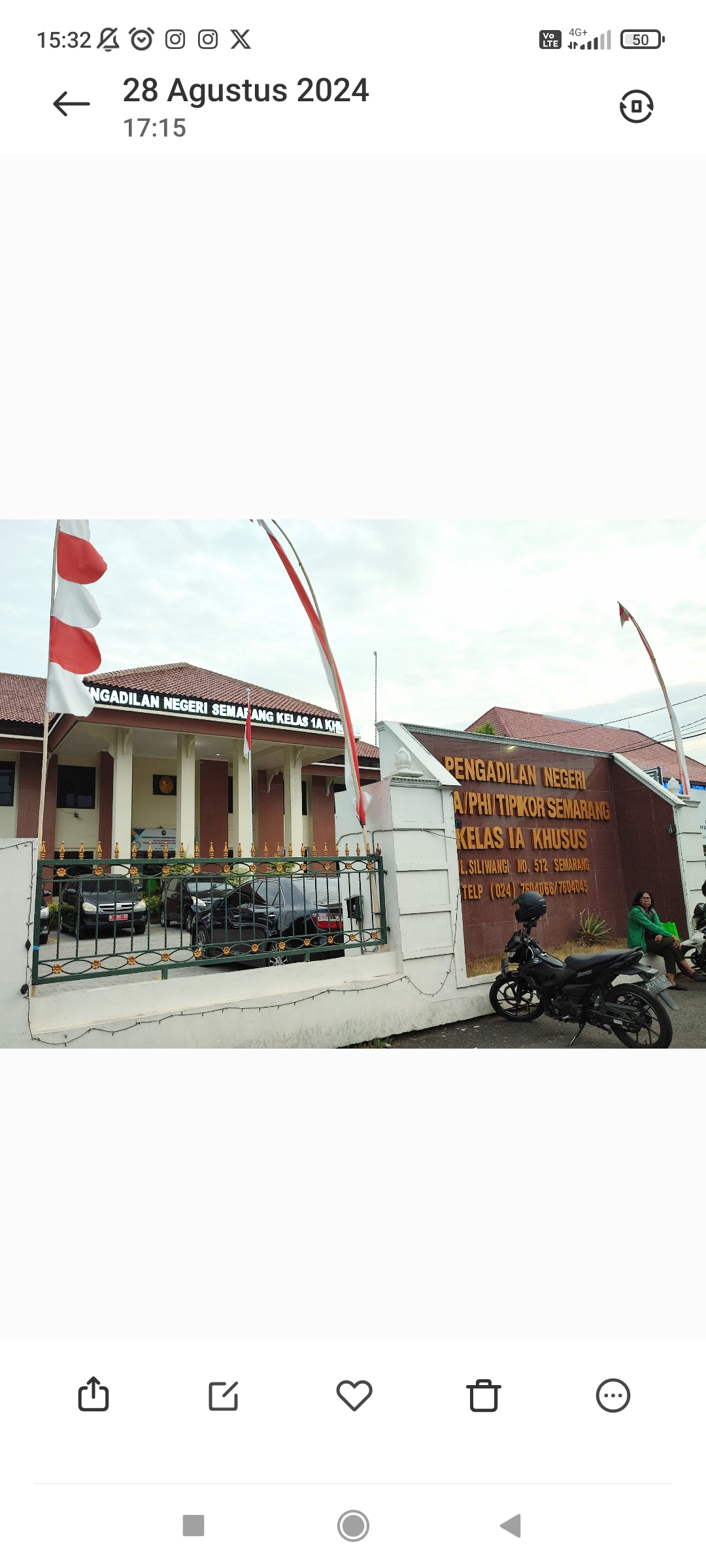 Ilustrasi gedung Pengadilan Negeri Semarang Kelas IA Khusus. 