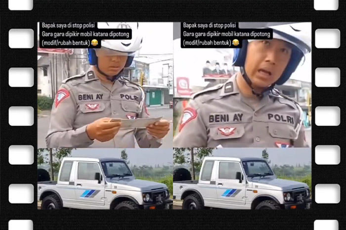 Viral mobil Suzuki Jimny Caribian hendak ditilang polisi dikira rubah body.