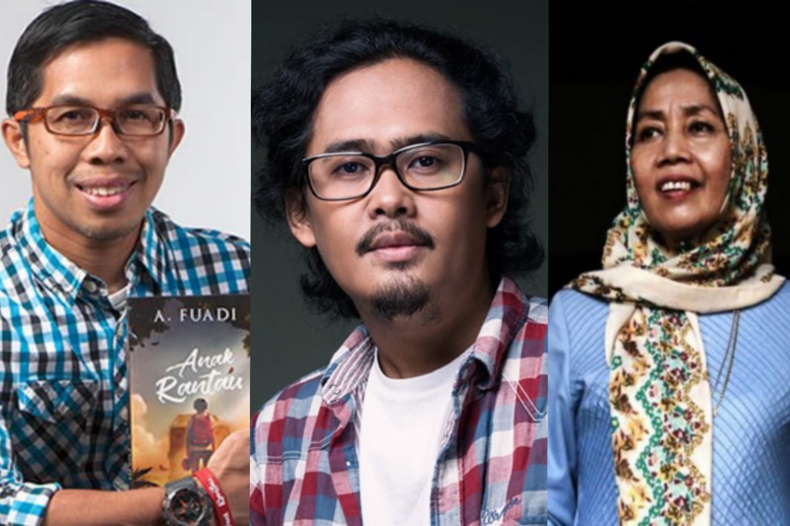 Potret Ahmad Fuadi, Nurman Hakim, dan Hj. Masriyah Amva