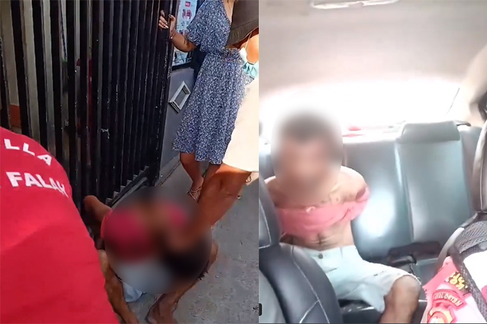 Tangkapan layar video viral tukang sampah diamuk masa usai diduga mencoba perkosa siswi SMP.