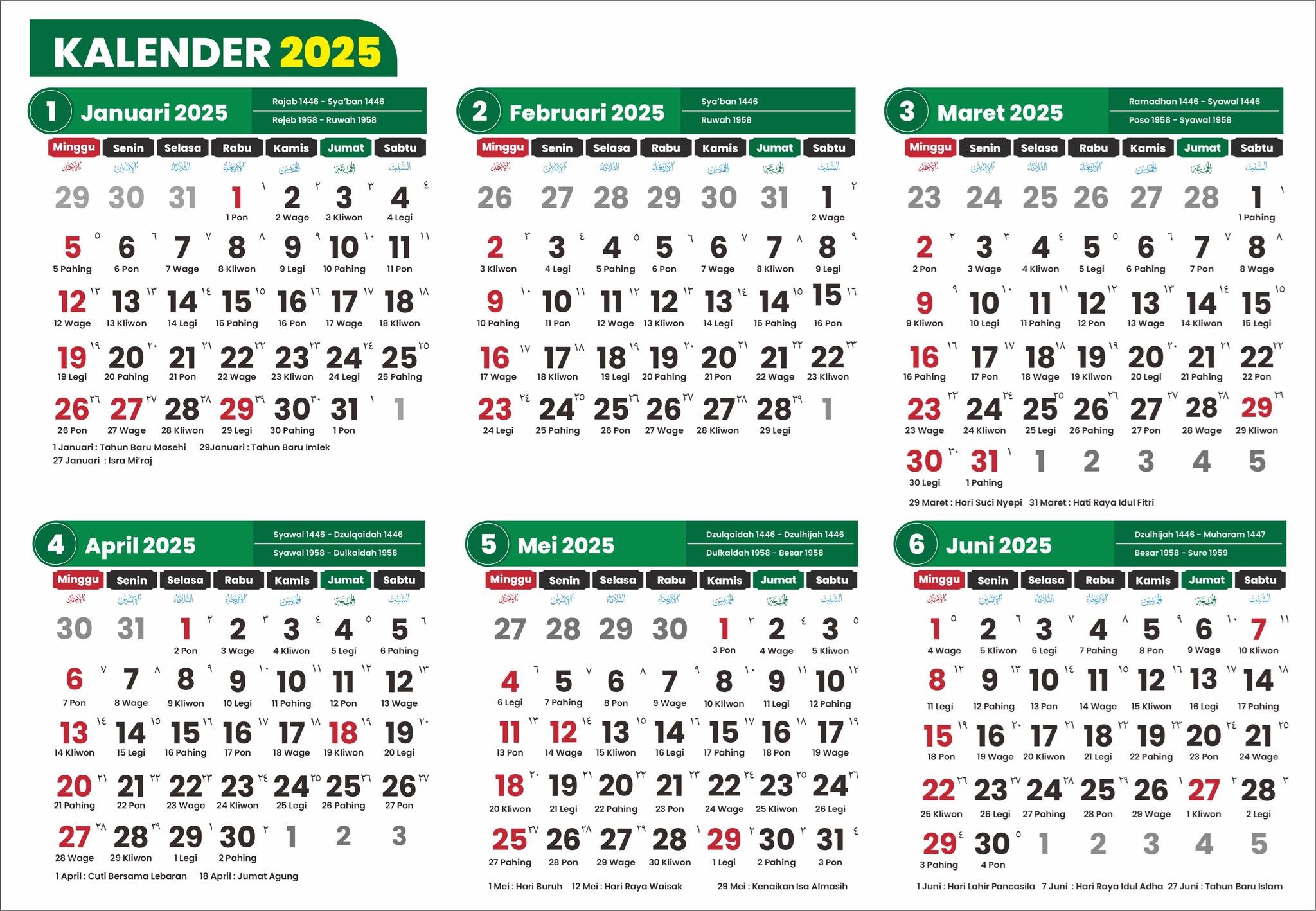 Kalender 2025.