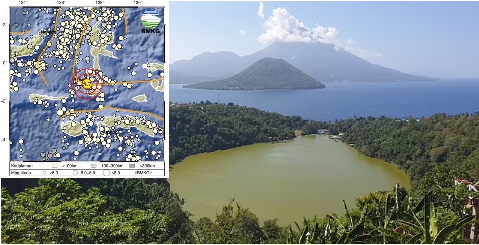 Wilayah Laut Halmahera yang terjadi gempa 5,7 M.