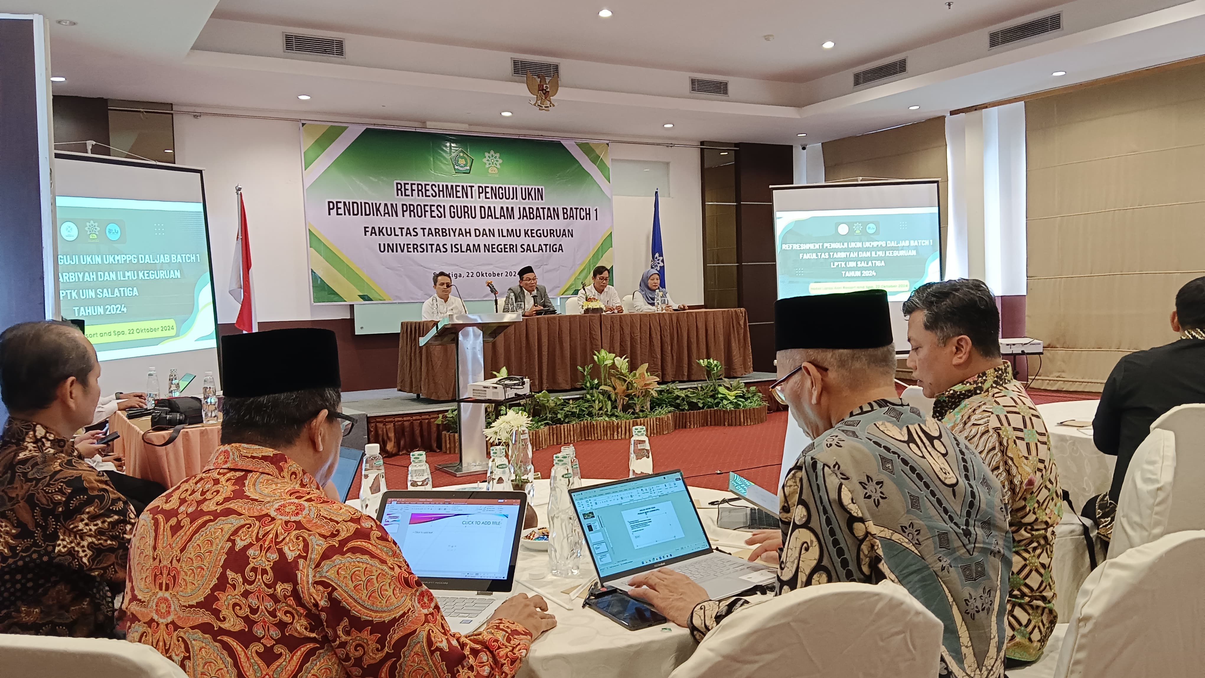 Refreshment Penguji UKIN UKMPPG Daljab Batch 1 yang diselenggarakan oleh LPTK UIN Salatiga pada Selasa (22/10/2024) di Hotel Laras Asri.