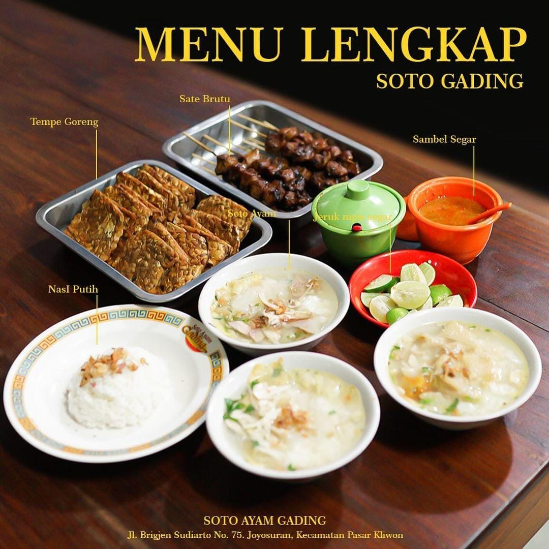 Sajian Lengkap Soto Gading