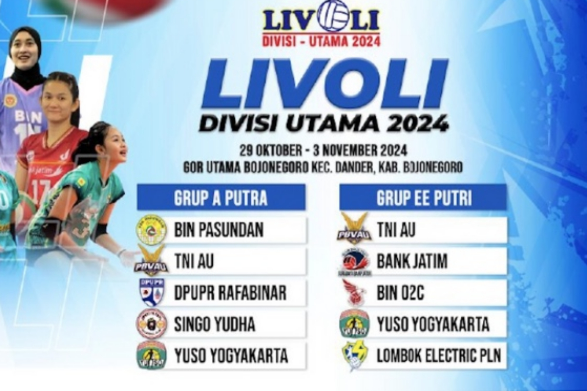 Jadwal Lengkap Livoli Divisi Utama 2024 Putaran Kedua Seri Bojonegoro