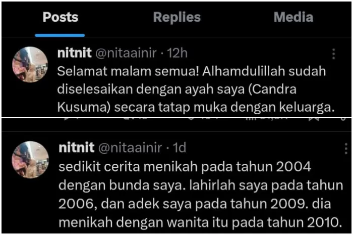 Cuitan Pemilik akun X @nitaainir