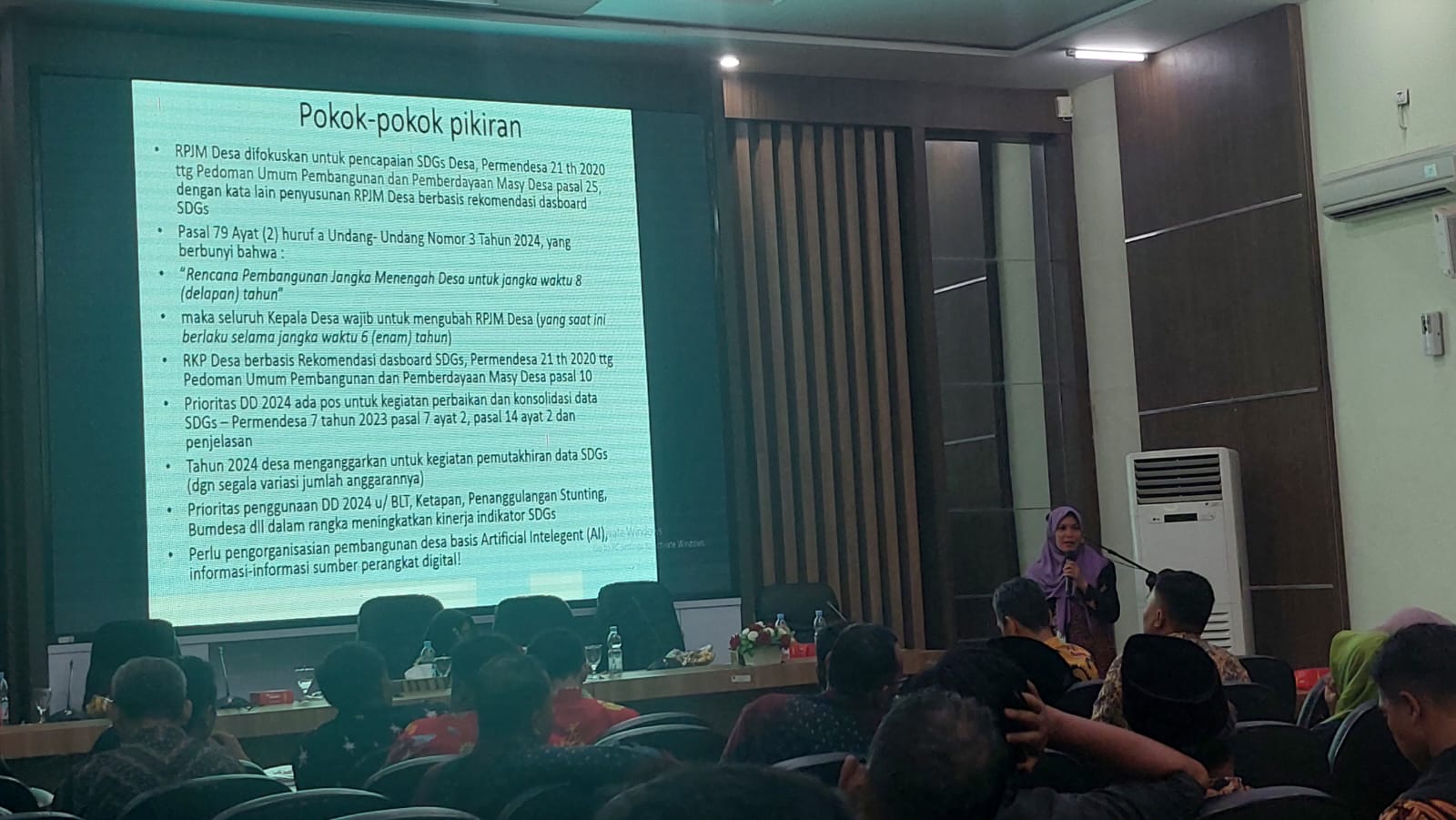 Sosialisasi SDGs bagi pembangunan di desa yang digelar Dinpermades P2KB Demak. (Wahibpribadi)