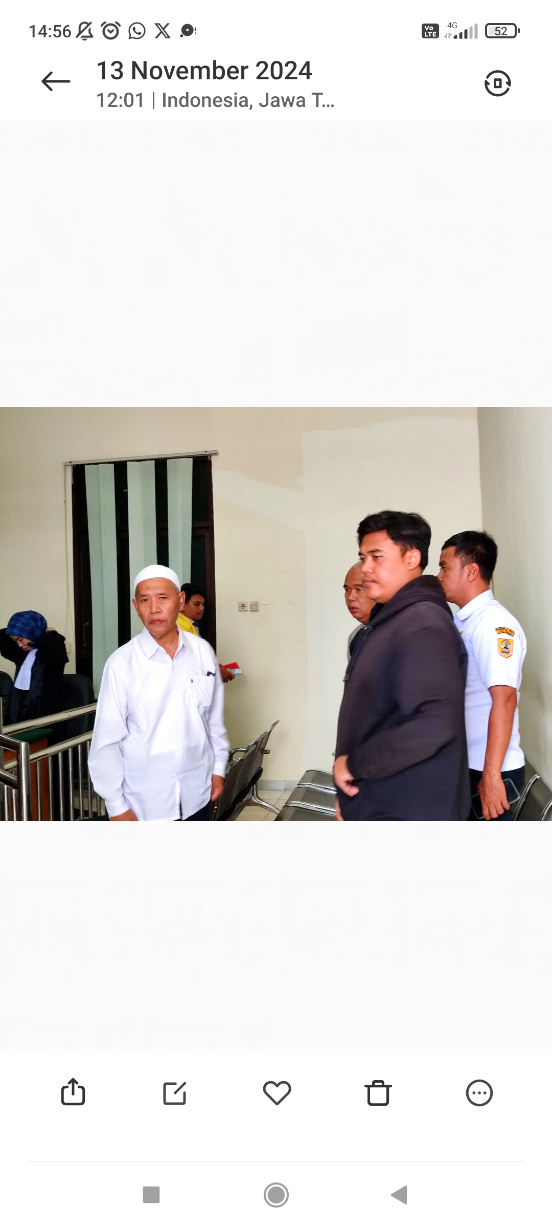Mantan Lurah Sawah Besar, Jaka Suryanta mengikuti sidang agenda putusan di Pengadilan Tipikor Semarang, Rabu (13/11/2024).