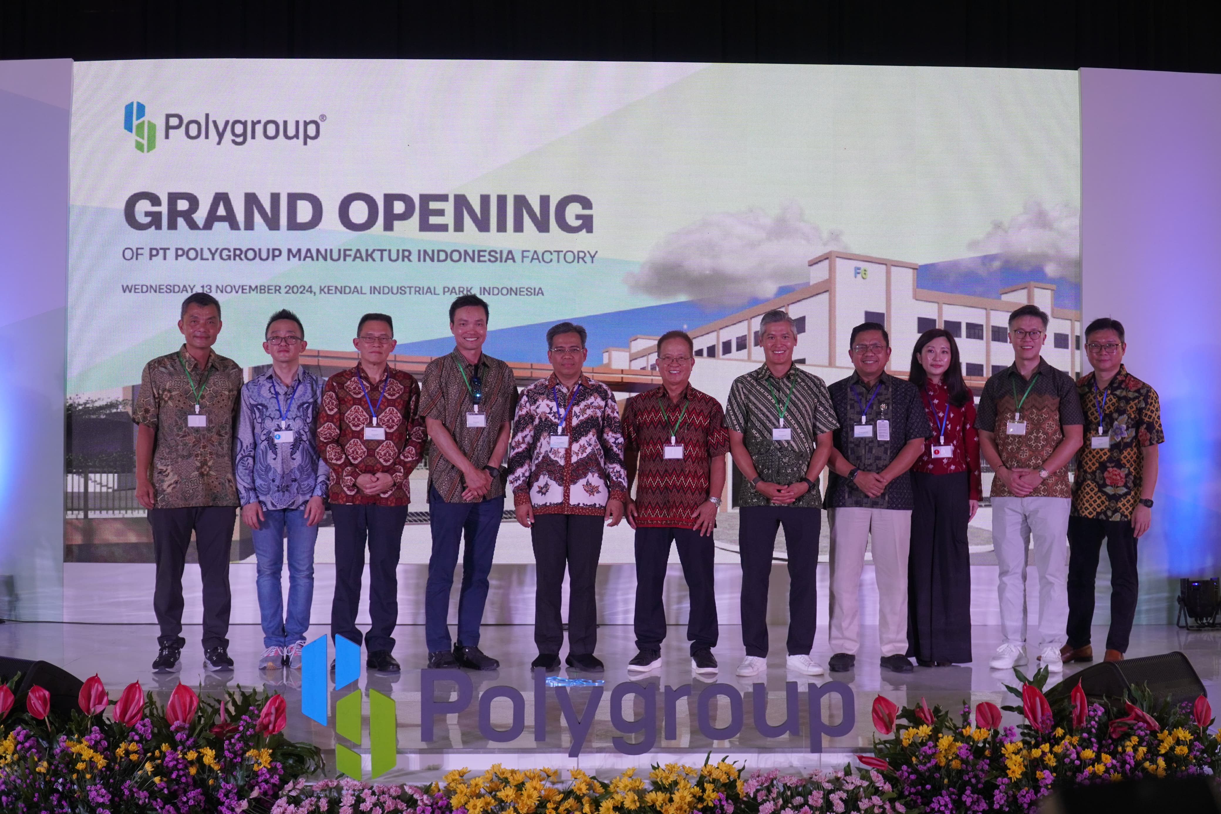 PT Polygroup Manufaktur Indonesia meresmikan pabrik barunya yang berlokasi di Kawasan Ekonomi Khusus (KEK) Kendal, Jawa Tengah, Rabu (13/11).