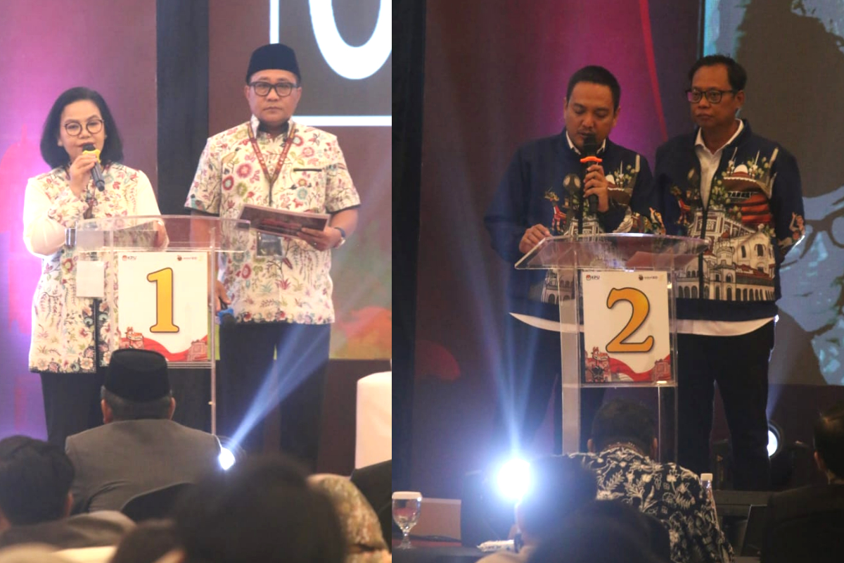 Debat terbuka putaran ketiga, resmi diselnggarakn Komisi Pemilihan Umum (KPU) Kota Semarang, Jumat (15/8) di Patra Semarang Hotel. (Nurchamim/Jawa Pos Radar Semarang)