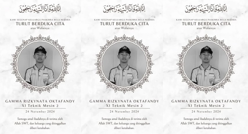 Ucapan duka cita dari rekan-rekan Gamma Rizkynata Oktafandy