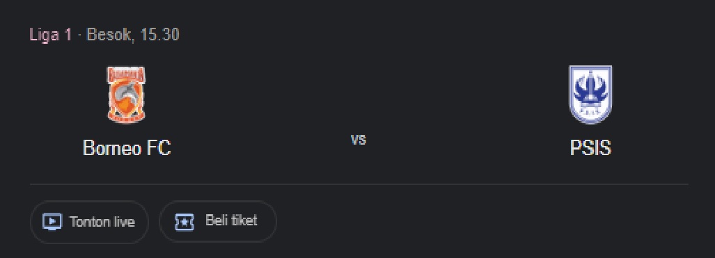 Liga 1, PSIS Semarang vs Borneo FC