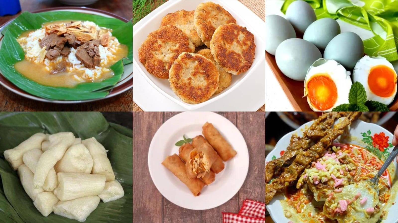 Makanan Khas yang berasal dari berbagai daerah di Jawa Tengah, Nasi Gandul, Tape Singkong, Wingko Babat, Lumpia, Telur Asin dan Sate Blenggong Kupat Sayur