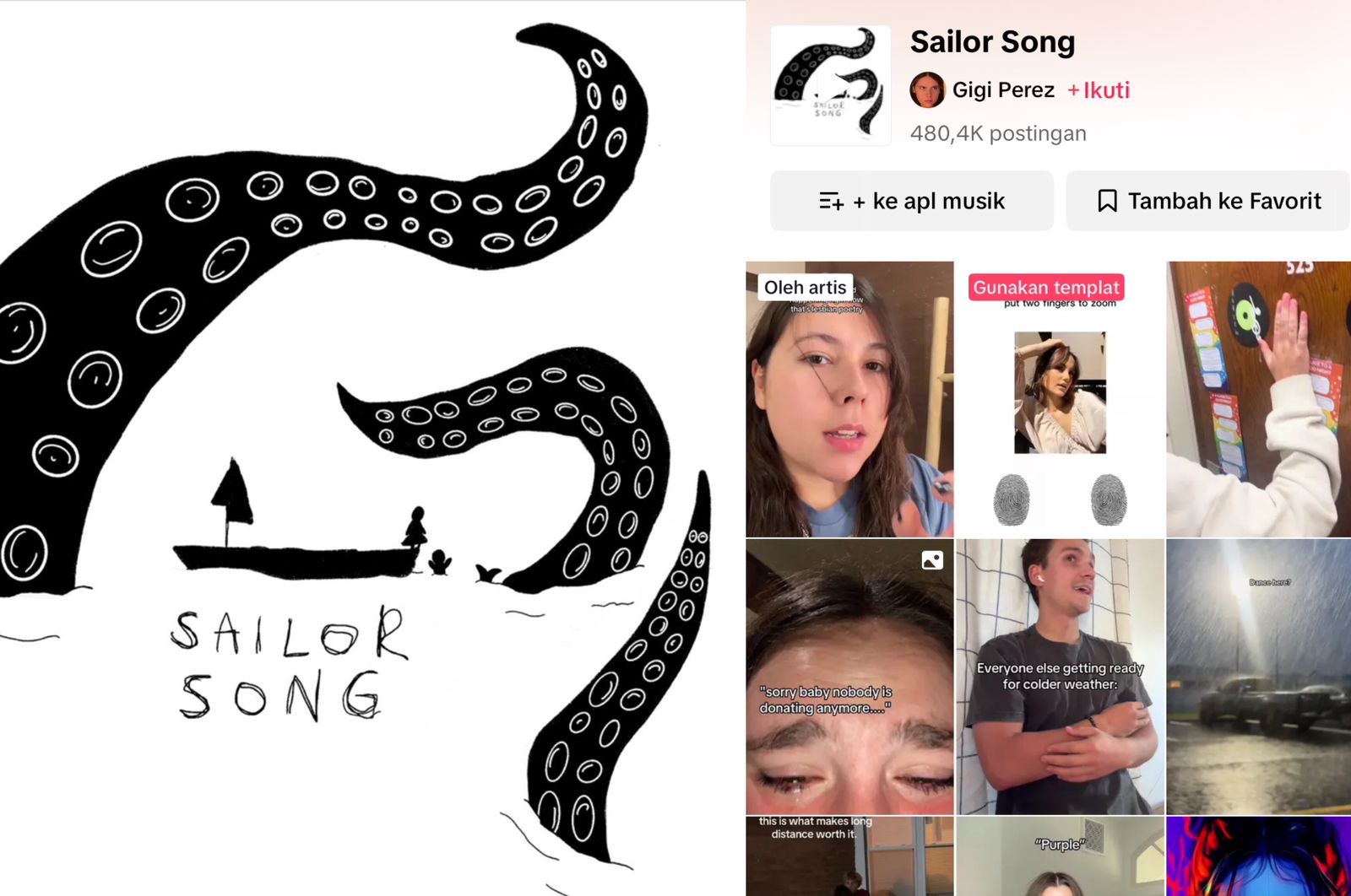 Cover Dari Sailor Song Karya Gigi Perez, Popularitas Lagu Sailor Song di TikTok