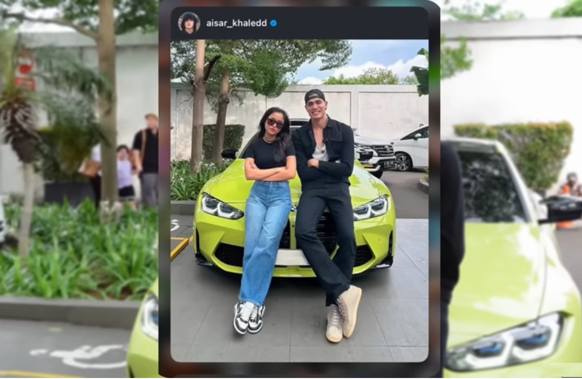 Potret kedekatan Aisar Khaled dan Fuji yang kemudian diposting di akun Tiktok dengan sound lagu minang "Galodo kampuang jo Nagari" karya Indro Tanjung.