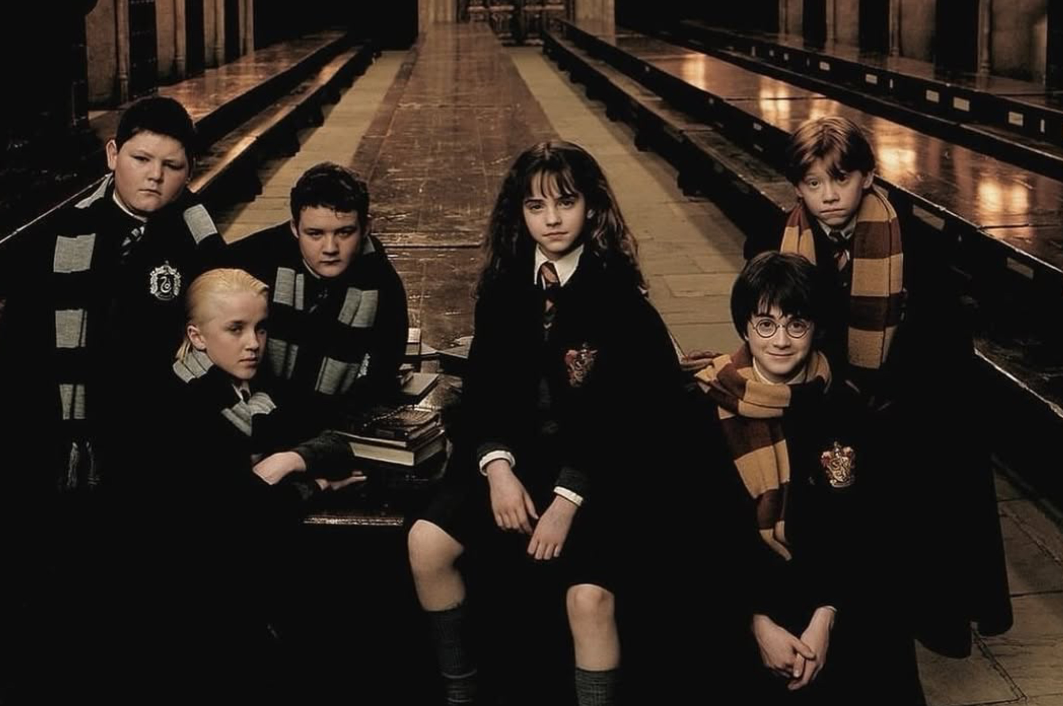 Potret: Hermione, Harry, Ron dan Draco Malvoy beserta dua anak Slytherin