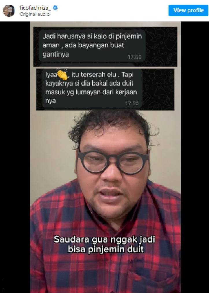Komika Fico mengklarifikasi.