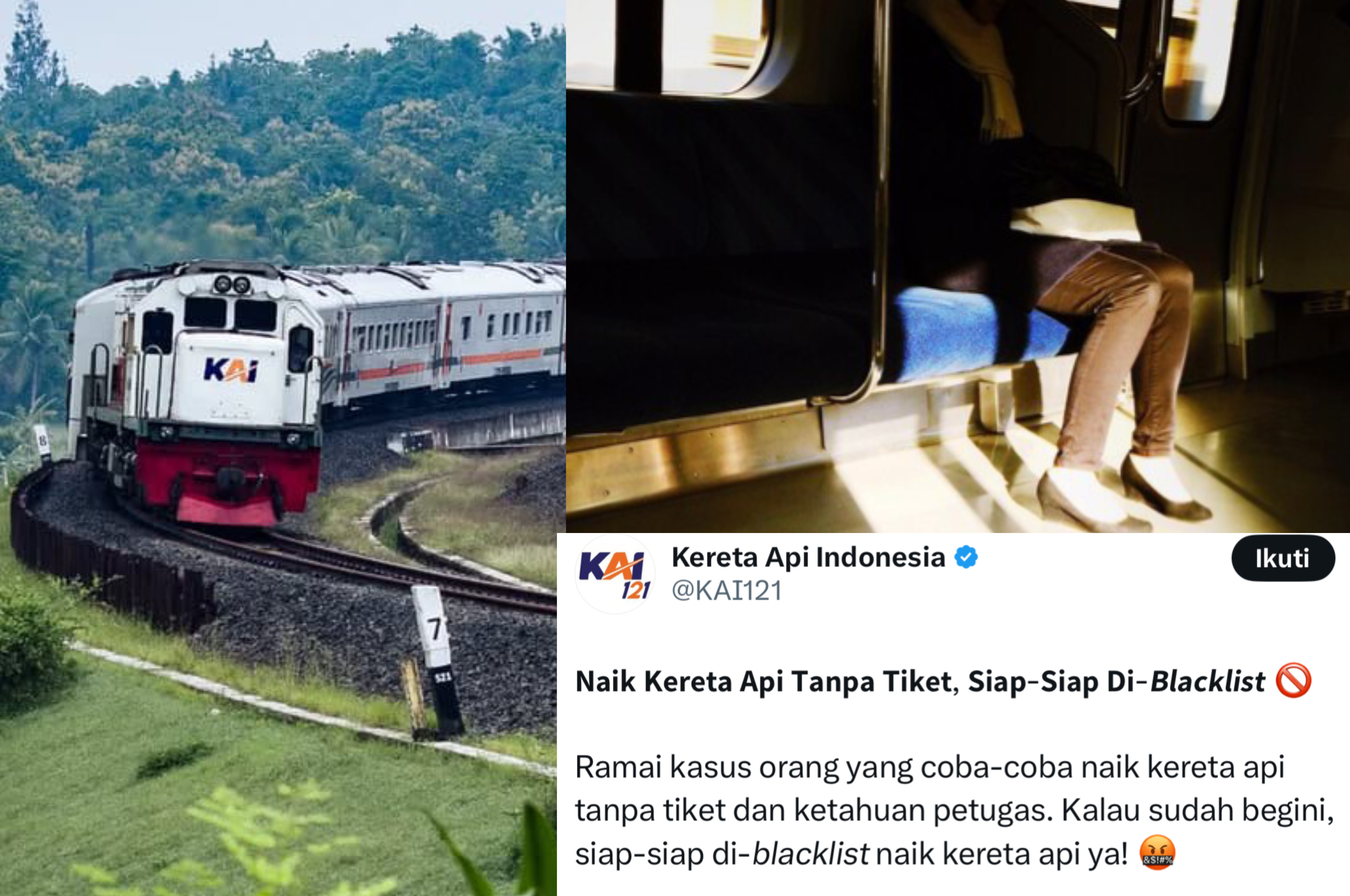 Potret: Kereta Api Indonesia dan Ilustrasi Penumbang di Dalam Gerbong