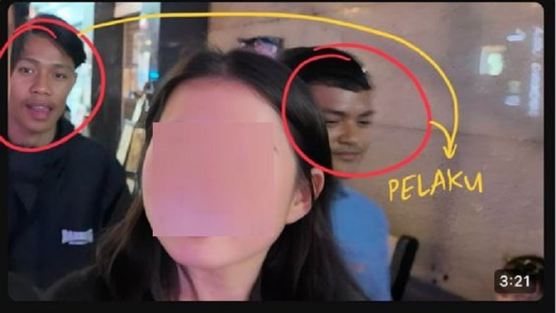 Dua orang terduga pelaku yang melakukan pelecehan seksual terhadap turis asal Singapura.