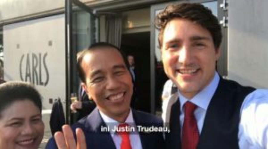 Justin Trudeau, Perdana Menteri Kanada satu frame dalam vlog Presiden Jokowi pada forum  ASEAN-Indo Pacific Forum (AIPF) 2023.