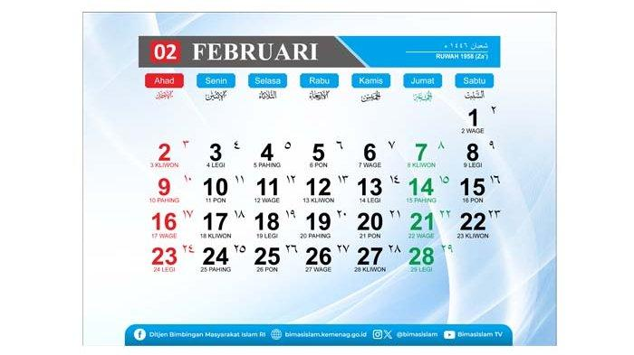 Kalender Februari 2025