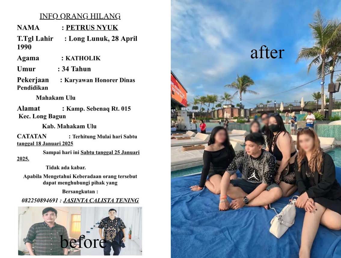 Petrus Nyuk sempat dikabarkan hilang kini telah ditemukan.