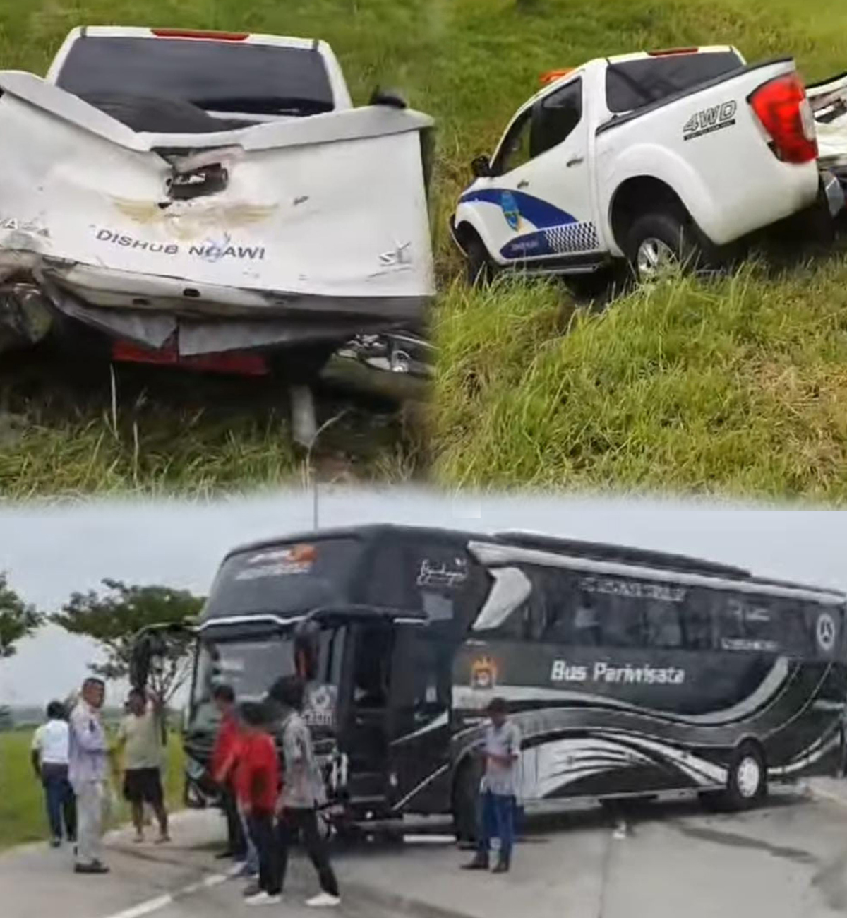 Bus Rombongan Mahasiswa Politeknik Negeri Semarang Menabrak Mobil Patwal Hingga Terjun ke Parit di Ruas Tol Solo-Ngawi