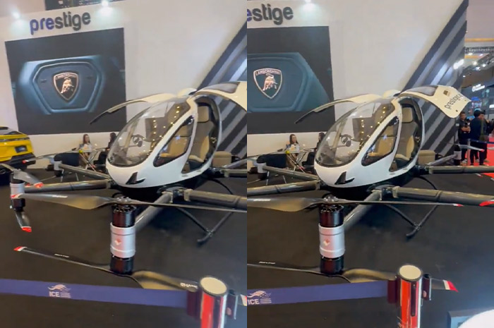 Mobile terbang otonom yang terpantau mejeng di booth Prestige Motorcars IIMS 2025.