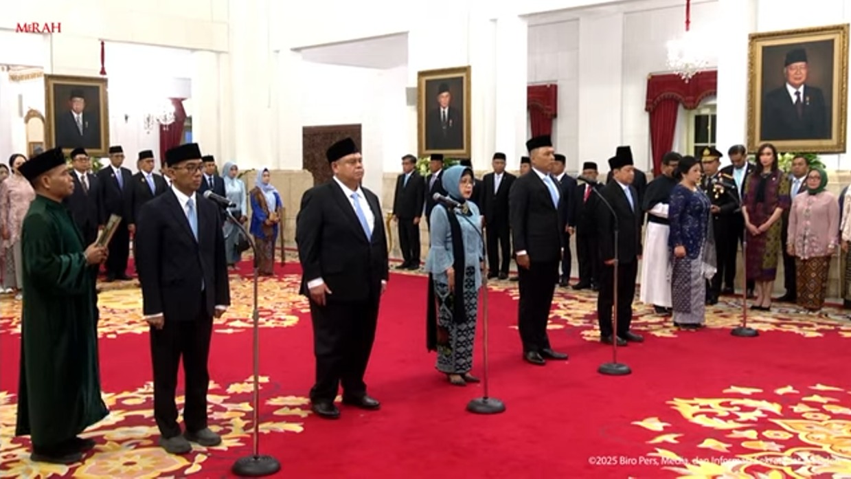 Para Menteri dan Pejabat Baru yang dilantik oleh Presiden Prabowo Subianto
