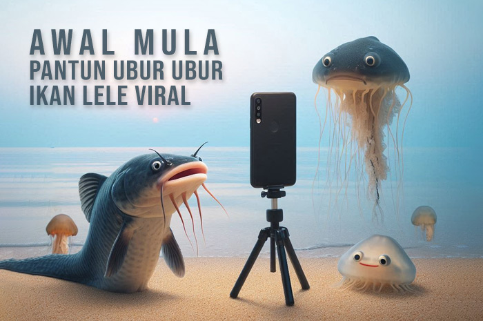 Ilustrasi pantun ubur-ubur ikan lele viral.