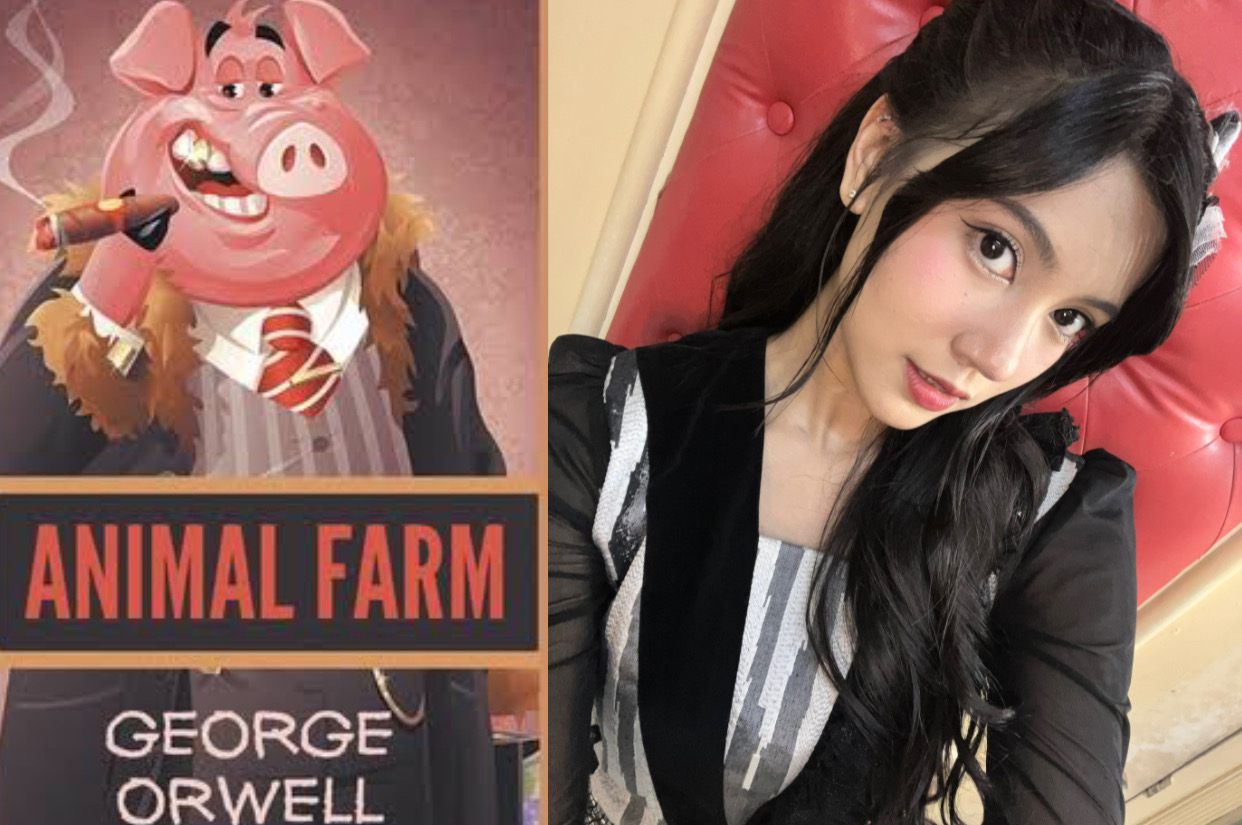 Potret: Indira JKT48 dan Cover Buku Animal Farm Karya George Orwell