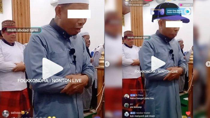 Ustaz Mahmud Daud ketika live TikTok di Masjid Nurul Alam Sumompo, Manado