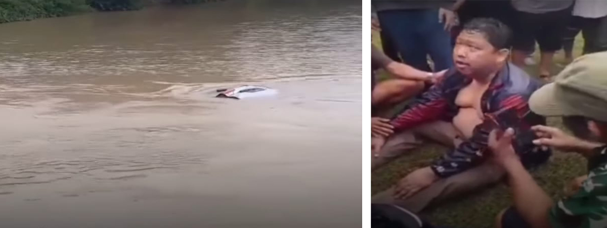 Mobil Nekat Terjang Banjir Malah Ikut Terseret Arus hingga Tenggelam, Begini Kondisi Pengemudinya