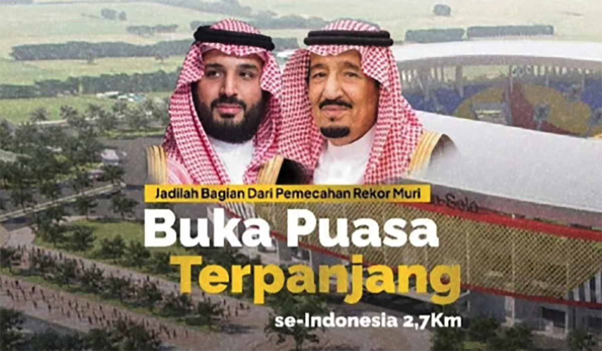 Pecahkan Rekor Buka Bersama Terpanjang 2,7 KM di Solo Terbuka untuk Umum dan Gratis Disiapkan 15.000 Porsi Makanan