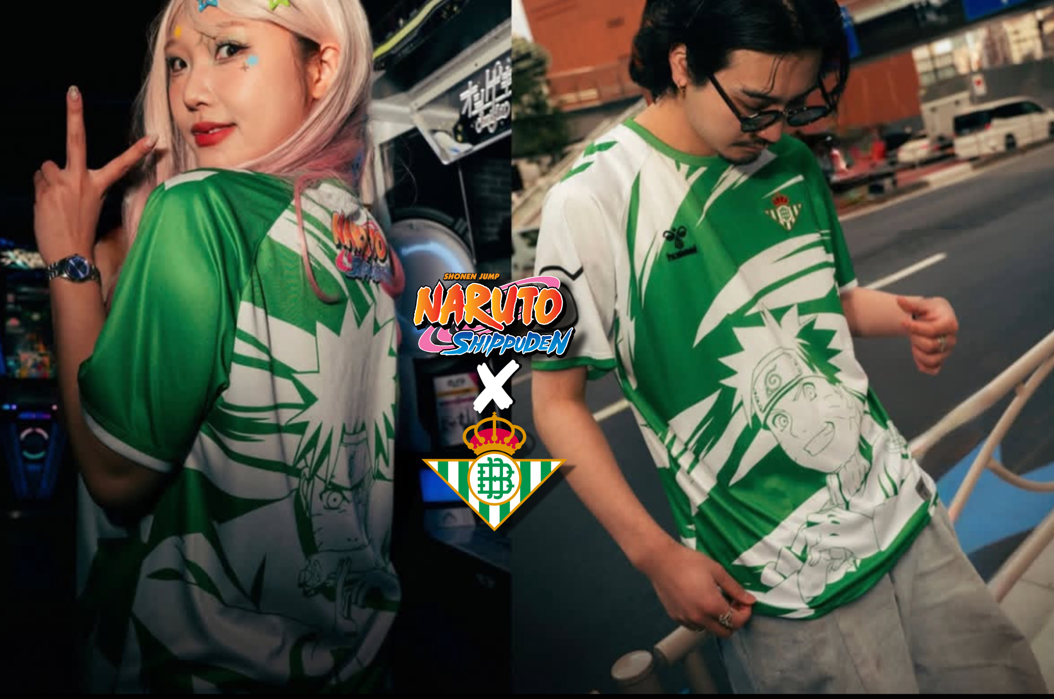Look dari jersey kolaborasi antara Naruto dan klub Real Betis