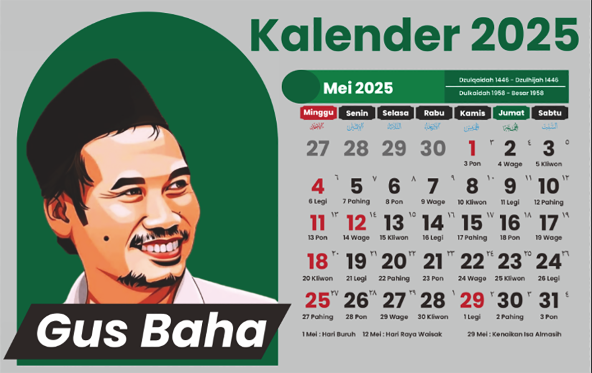 Daftar Hari Libur Panjang dan Cuti Bersama Kalender Mei 2025