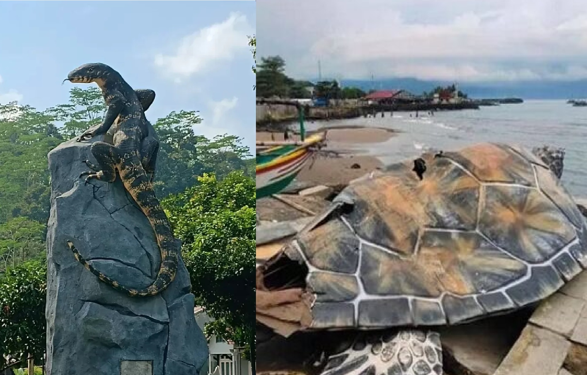 Perbandingan Antara Tugu Biawak dan Tugu Penyu