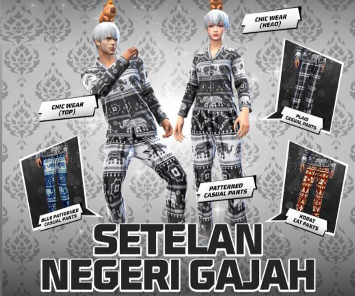 Kode Redeem Free Fire (FF) Hari Ini Berhadiah Setelan Negeri Gajah Yang Gemes dan Santai Vibe